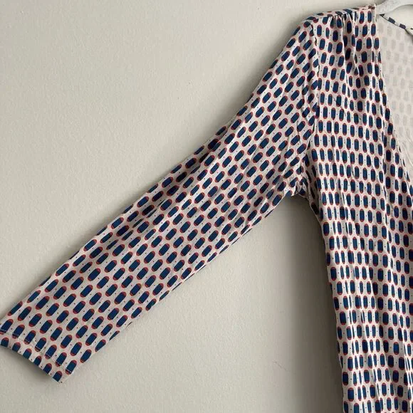 Boden Womens Faux Wrap 3/4 Sleeve Blouse Top Size 10 Multicolor Stretch Business - Picture 6 of 11